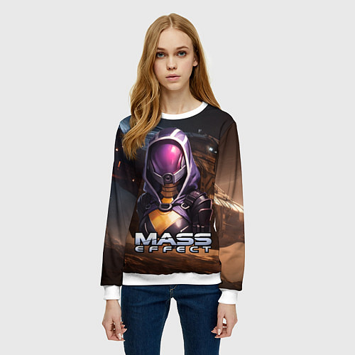 Женский свитшот Mass Effect ТалиЗора аватар / 3D-Белый – фото 3