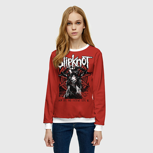 Женский свитшот Slipknot rock band / 3D-Белый – фото 3