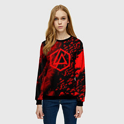 Свитшот женский Linkin park red logo, цвет: 3D-черный — фото 2