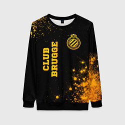 Свитшот женский Club Brugge - gold gradient вертикально, цвет: 3D-черный