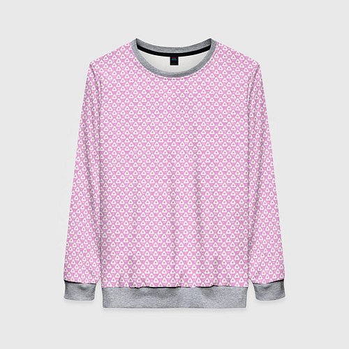 Женский свитшот Светлый розовый паттерн треугольнички / 3D-Меланж – фото 1