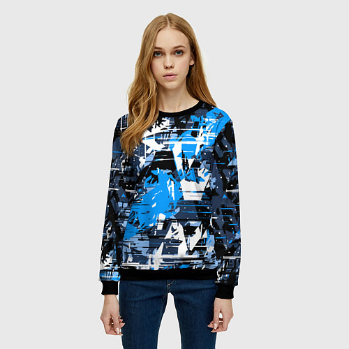 Женский свитшот Extreme glitch / 3D-Черный – фото 3