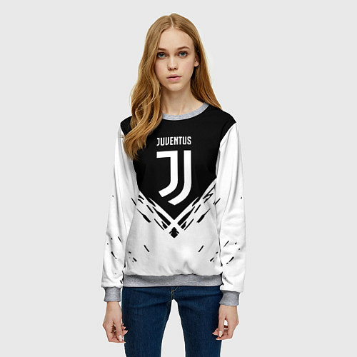 Женский свитшот Juventus sport geometry fc club / 3D-Меланж – фото 3