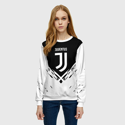 Женский свитшот Juventus sport geometry fc club / 3D-Белый – фото 3