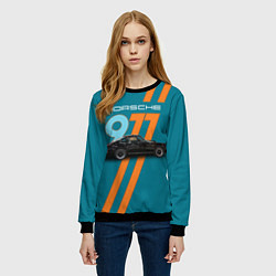 Свитшот женский Порше немецкий спорткар, цвет: 3D-черный — фото 2