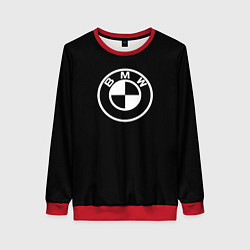 Свитшот женский BMW белое лого, цвет: 3D-красный