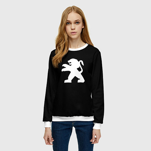 Женский свитшот Peugeot logo / 3D-Белый – фото 3