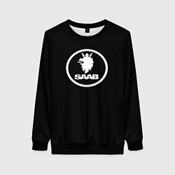 Свитшот женский Saab avto logo, цвет: 3D-черный