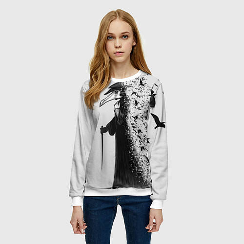 Женский свитшот Plague Doctor coming / 3D-Белый – фото 3