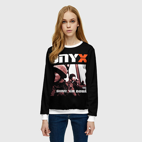 Женский свитшот Onyx - shut em down / 3D-Белый – фото 3