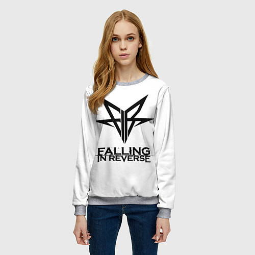 Женский свитшот Falling in Reverse band logo / 3D-Меланж – фото 3