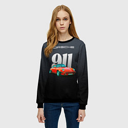 Свитшот женский Porsche 911 немецкий спортивный автомобиль, цвет: 3D-черный — фото 2