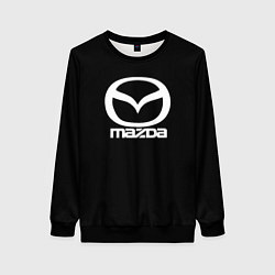 Свитшот женский Mazda logo white, цвет: 3D-черный