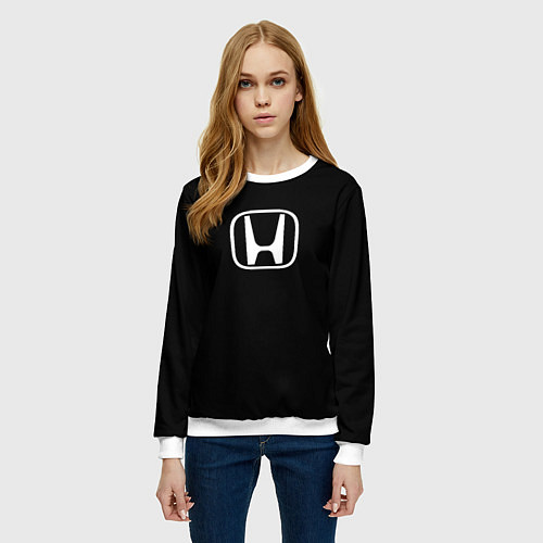 Женский свитшот Honda white logo / 3D-Белый – фото 3