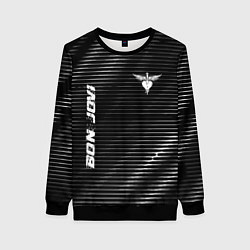 Свитшот женский Bon Jovi metal rock lines, цвет: 3D-черный