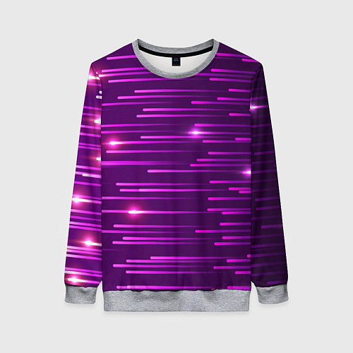 Женский свитшот Светящиеся неоновые лучи / 3D-Меланж – фото 1
