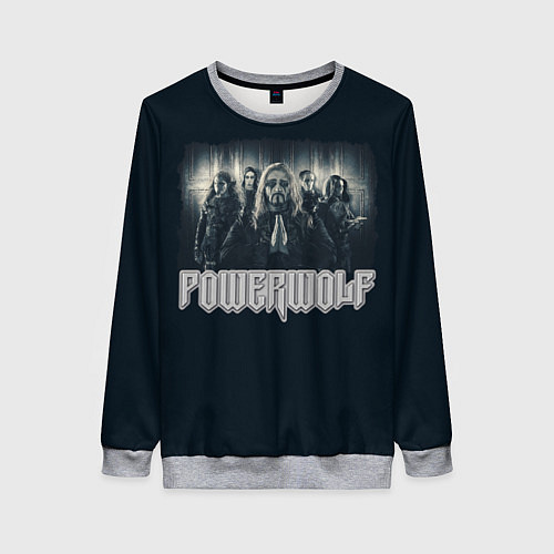 Женский свитшот Powerwolf band grey / 3D-Меланж – фото 1