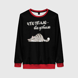 Свитшот женский Что упало то устало, цвет: 3D-красный