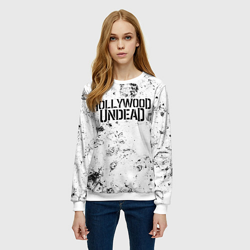 Женский свитшот Hollywood Undead dirty ice / 3D-Белый – фото 3