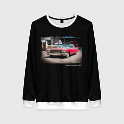 Свитшот женский Ретро автомобиль Cadillac Eldorado 1960 года, цвет: 3D-белый