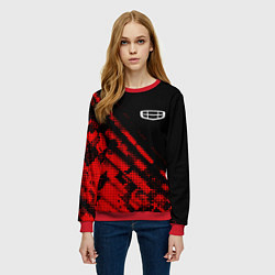 Свитшот женский Geely sport grunge, цвет: 3D-красный — фото 2