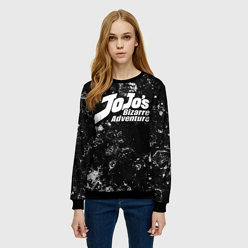 Женский свитшот JoJo Bizarre Adventure black ice / 3D-Черный – фото 3