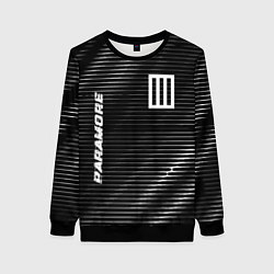 Свитшот женский Paramore metal rock lines, цвет: 3D-черный