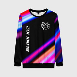 Свитшот женский Blink 182 neon rock lights, цвет: 3D-черный