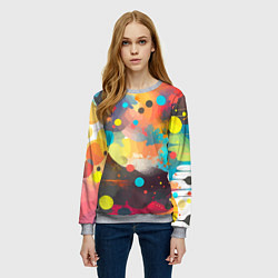 Свитшот женский Акварельная абстракция - нейросеть, цвет: 3D-меланж — фото 2
