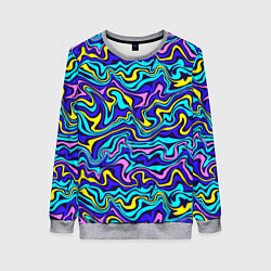 Свитшот женский Psychedelic multicolored pattern, цвет: 3D-меланж