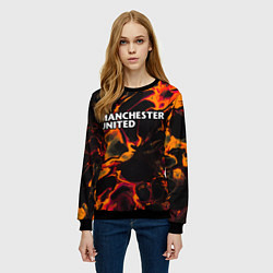 Свитшот женский Manchester United red lava, цвет: 3D-черный — фото 2
