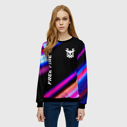Женский свитшот Free Fire speed game lights / 3D-Черный – фото 3