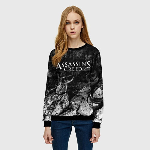 Женский свитшот Assassins Creed black graphite / 3D-Черный – фото 3
