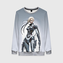 Свитшот женский Barbie - cyber warrior, цвет: 3D-меланж