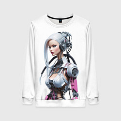 Свитшот женский Cyber warrior Barbie - ai art fantasy, цвет: 3D-белый