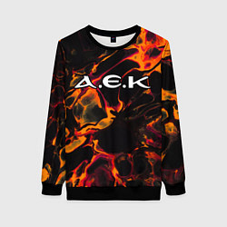 Свитшот женский AEK Athens red lava, цвет: 3D-черный