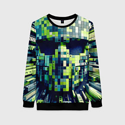 Свитшот женский Cyber face - ai art fantasy, цвет: 3D-черный