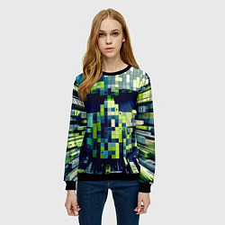 Свитшот женский Cyber face - ai art fantasy, цвет: 3D-черный — фото 2