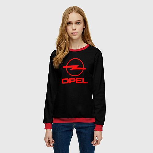 Женский свитшот Opel red logo auto / 3D-Красный – фото 3