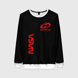 Женский свитшот Nasa space red logo