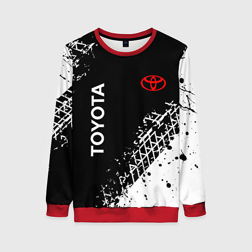 Женский свитшот Тойота: следы от шин / 3D-Красный – фото 1