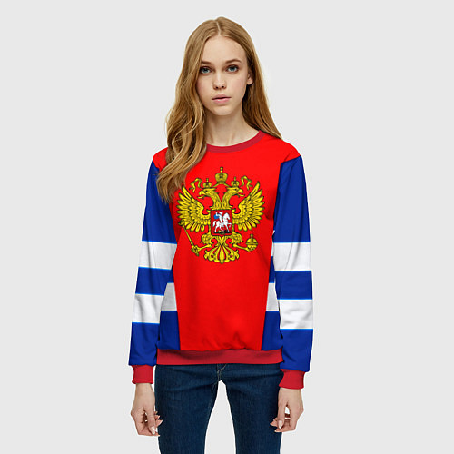 Женский свитшот Россия герб спорт / 3D-Красный – фото 3