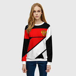 Свитшот женский Россия герб спорт текстура, цвет: 3D-белый — фото 2