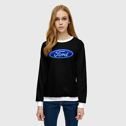 Женский свитшот Ford neon steel / 3D-Белый – фото 3