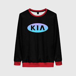 Свитшот женский KIA logo neon, цвет: 3D-красный