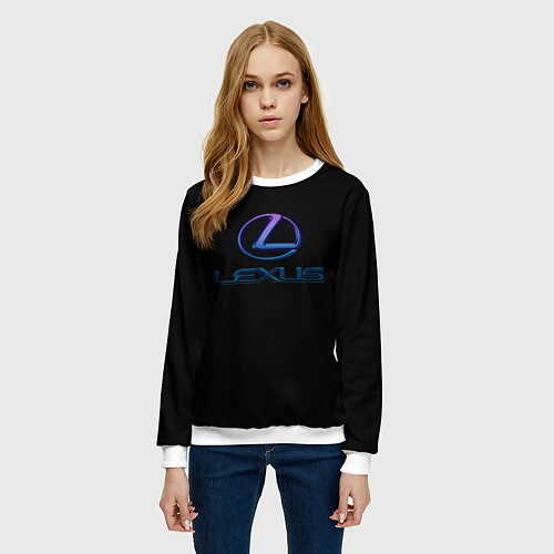 Женский свитшот Lexus авто неон / 3D-Белый – фото 3