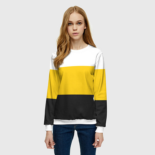 Женский свитшот Флаг Российской империи / 3D-Белый – фото 3