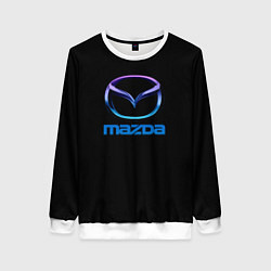 Свитшот женский Mazda neon logo, цвет: 3D-белый