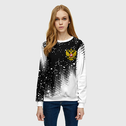Женский свитшот Герб Росси краски / 3D-Белый – фото 3