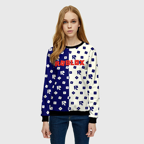 Женский свитшот Roblox pattern / 3D-Черный – фото 3